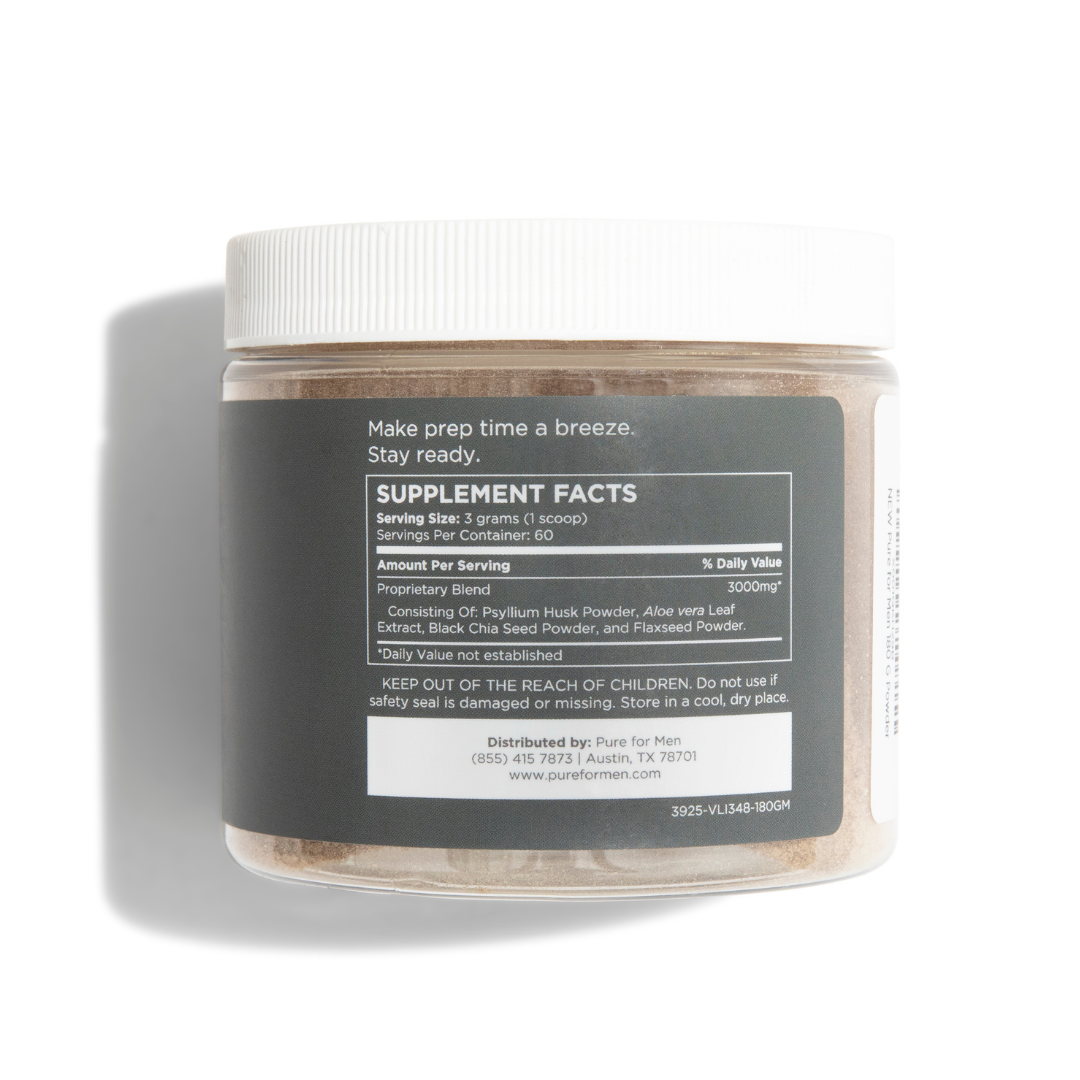 Pure For Men Stay Ready Fiber Powder Product Label
